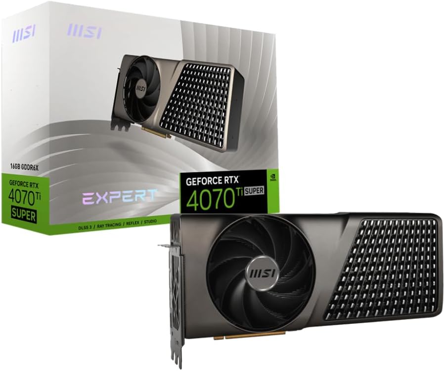 MSI GeForce RTX 4070 Ti Super 16G Expert: 16GB GDDR6X, PCIe 4.0, 2670MHz, 21000MHz, DisplayPort x3, HDMI x1, 7680x4320, Desktop Compatible