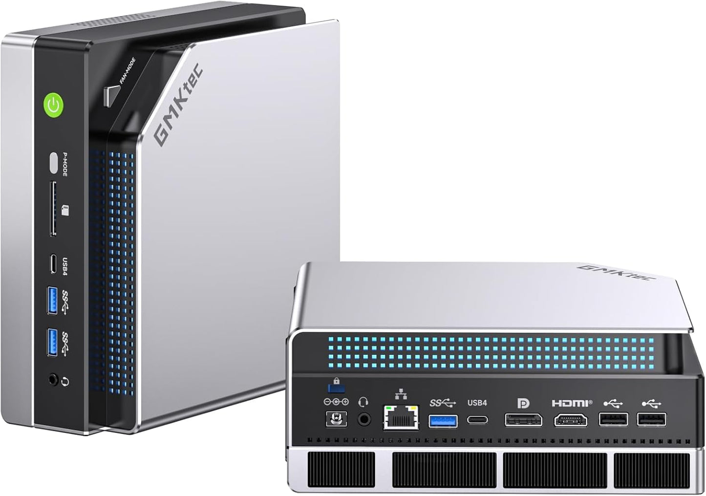 GMKtec AI Mini PC Ryzen Al Max+ 395 (up to 5.1GHz) Mini Gaming Computers, 128GB LPDDR5X 8000MHz (16GB*8) 2TB PCIe 4.0 SSD, Triple Screen 8K Display, WiFi 7 & USB4, SD Card Reader 4.0 EVO-X2