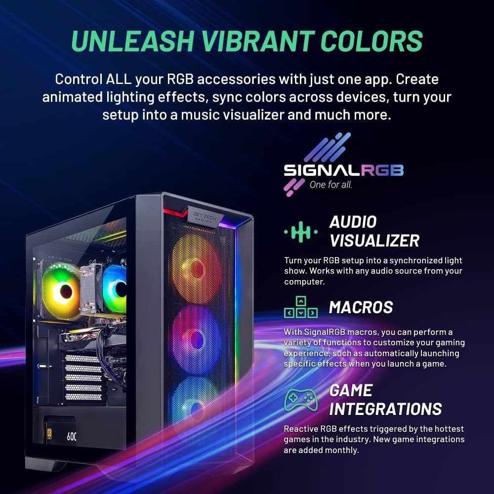 Skytech Gaming Nebula Gaming PC, AMD Ryzen 5 9600X 3.9GHz, NVIDIA RTX 5060, 1TB NVMe SSD, 16GB DDR5 RAM 6000, 650W Gold PSU, Wi-Fi, Win 11, Desktop