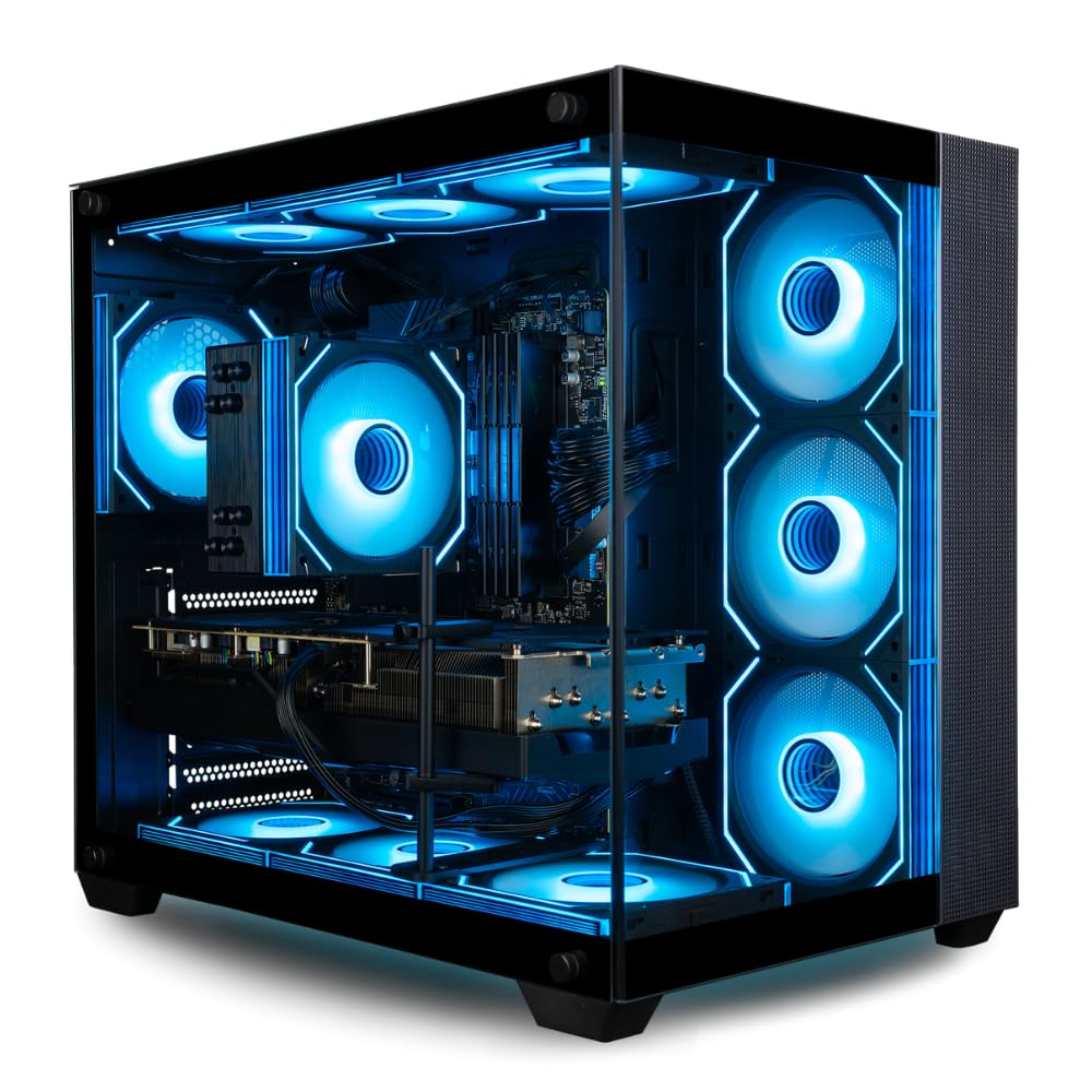 Panorama XL RTX 5090, AMD Ryzen 7 9800X3D, 96GB DDR5 5600 RAM, 4TB NVMe Gen4 SSD, HDMI, RJ45, Windows 11 Pro, 3 Year Warranty, RGB Keyboard+Mouse, Internal WiFi 6E, 3X DP, HDMI, Gaming Desktop PC