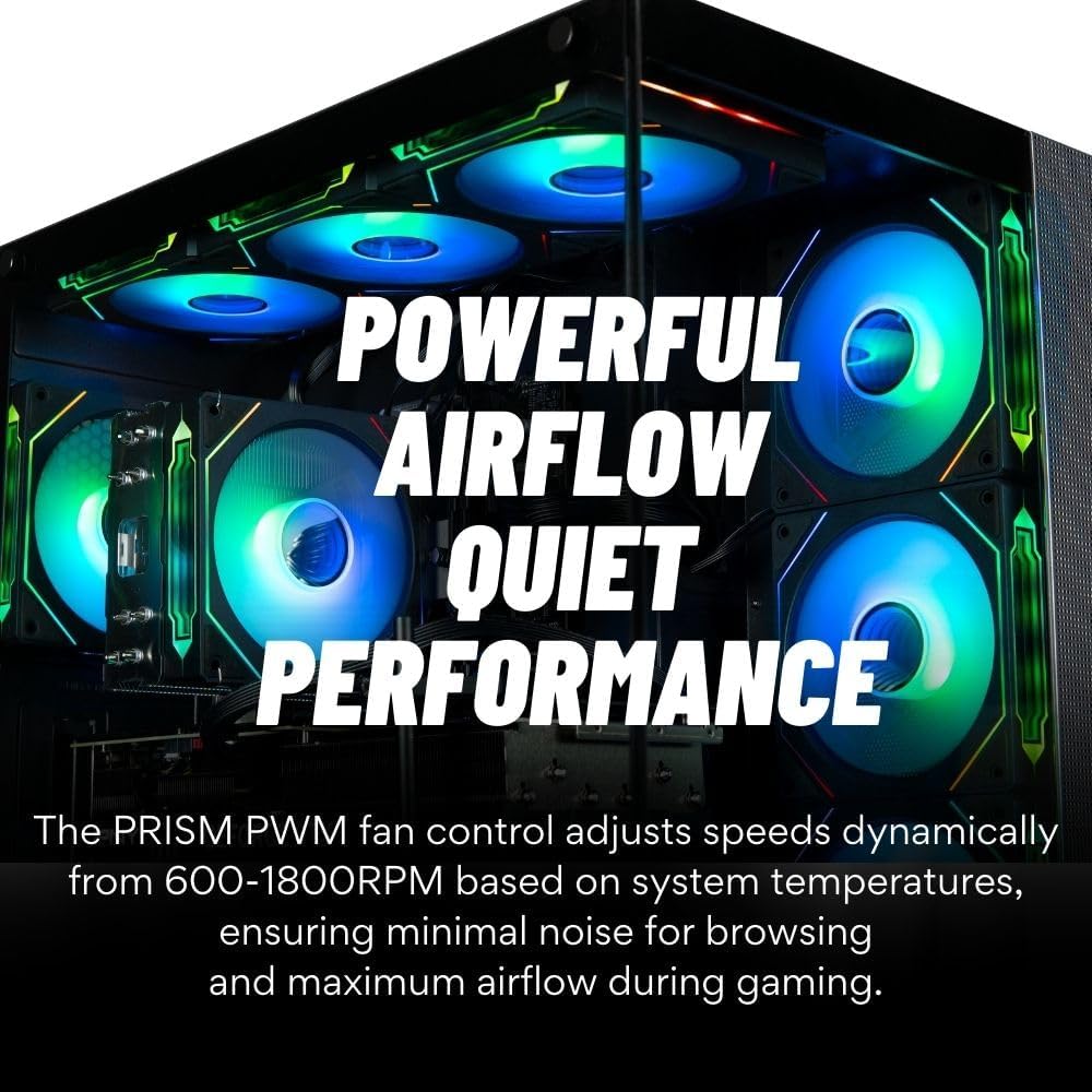 Panorama XL RTX 5090, AMD Ryzen 7 9800X3D, 96GB DDR5 5600 RAM, 4TB NVMe Gen4 SSD, HDMI, RJ45, Windows 11 Pro, 3 Year Warranty, RGB Keyboard+Mouse, Internal WiFi 6E, 3X DP, HDMI, Gaming Desktop PC
