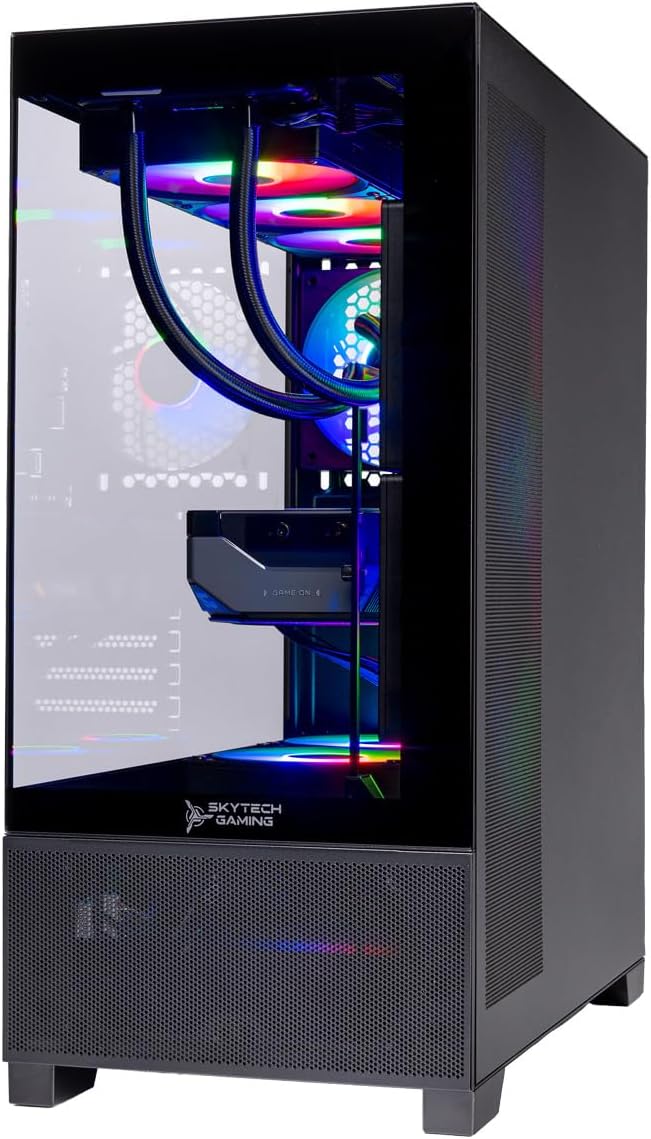 Skytech Gaming Azure 3 Plus Desktop PC, Intel Ultra 7 265K 3.9 GHz(5.4 GHz), NVIDIA RTX 5070 Ti 16GB, 2TB Gen4 NVMe SSD, 32GB DDR5 RAM 5200 RGB, 850W Gold ATX 3 PSU, 360mm ARGB AIO, Wi-Fi, Win 11