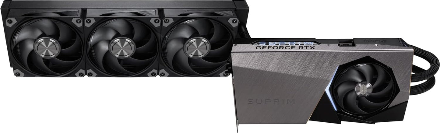 MSI GeForce RTX 5090 32G SUPRIM Liquid SOC — 32GB GDDR7 (28Gbps/512-bit), PCIe 5, Boost: 2565MHz, Water Cooling, HDMI 2.1b, DisplayPort 2.1b
