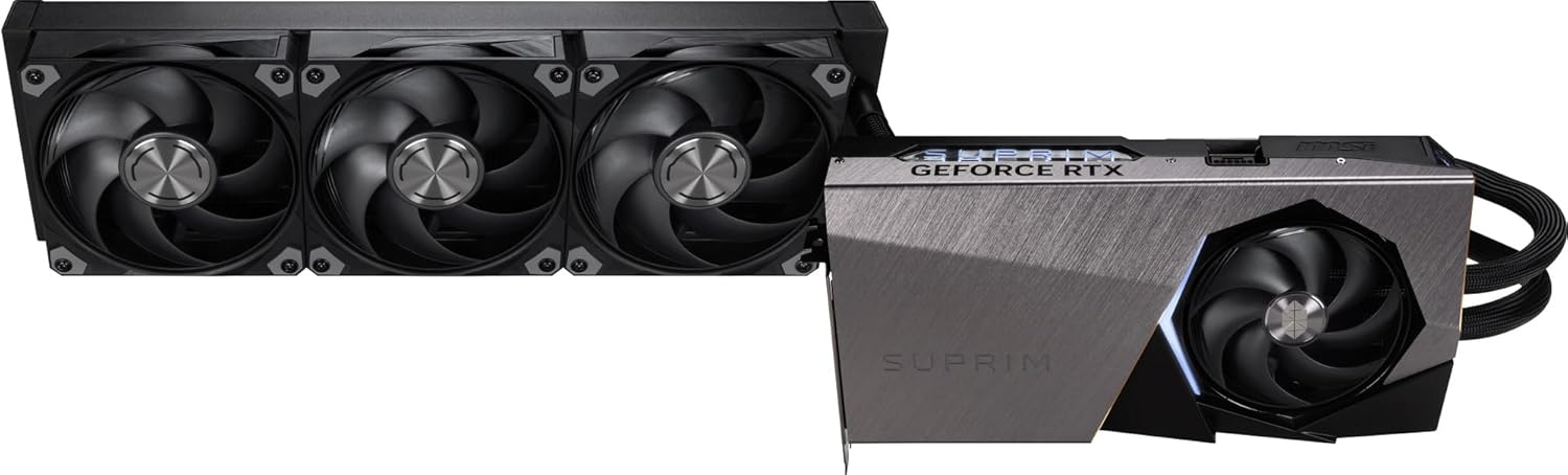 MSI GeForce RTX 5090 32G SUPRIM Liquid SOC — 32GB GDDR7 (28Gbps/512-bit), PCIe 5, Boost: 2565MHz, Water Cooling, HDMI 2.1b, DisplayPort 2.1b