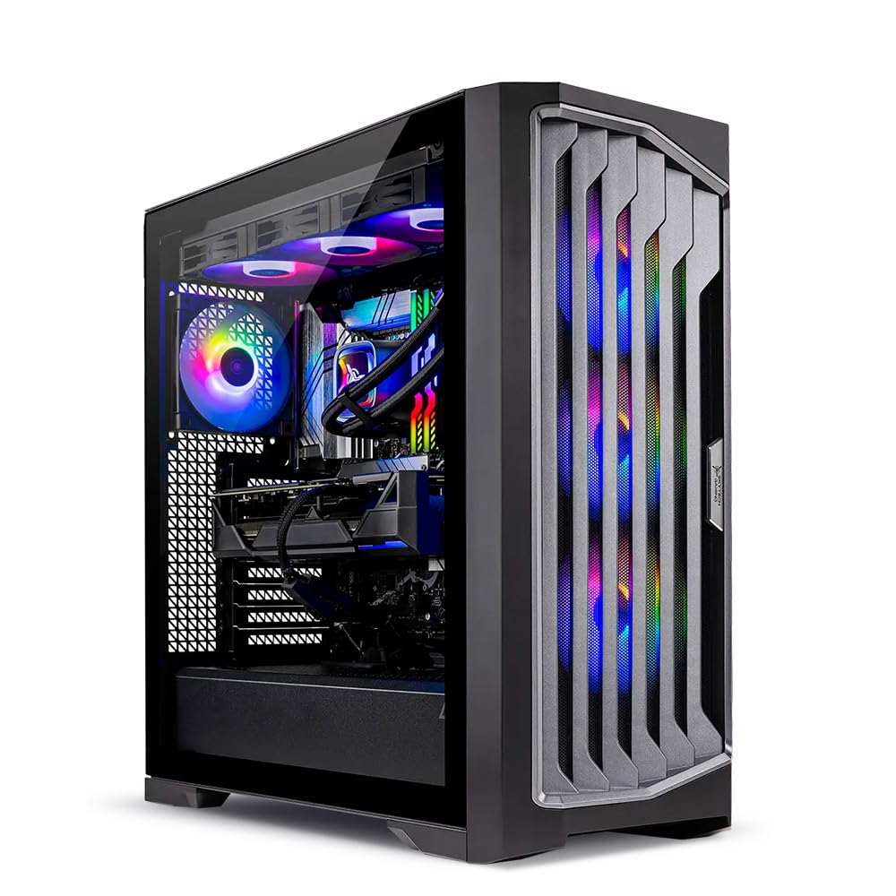 Skytech Gaming King 95 Desktop PC, Ryzen 7 7800X3D 4.2 GHz (5GHz), AMD RX 9070XT 16GB, 1TB Gen4 NVMe SSD, 32GB DDR5 RAM 5600 RGB, 850W Gold PSU, 360mm ARGB AIO, Wi-Fi, Win 11