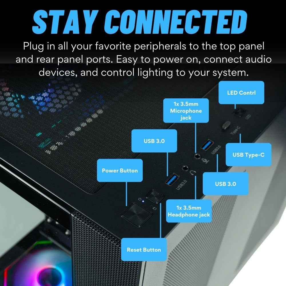 Panorama XL RTX 5090, AMD Ryzen 7 9800X3D, 96GB DDR5 5600 RAM, 4TB NVMe Gen4 SSD, HDMI, RJ45, Windows 11 Pro, 3 Year Warranty, RGB Keyboard+Mouse, Internal WiFi 6E, 3X DP, HDMI, Gaming Desktop PC