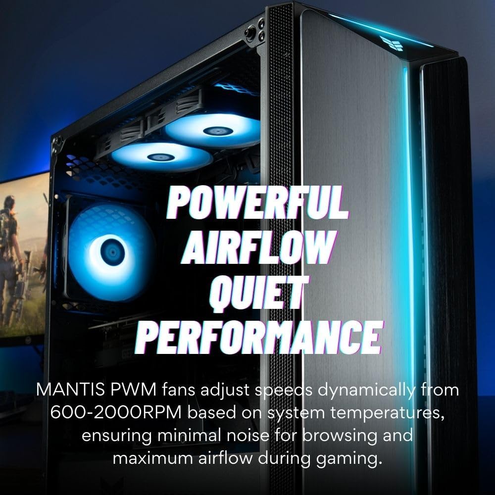 Mantis V2 - RTX 5090, Ryzen 9 9950X3D, 192GB DDR5 5600 RAM, 4TB NVMe Gen4 SSD, 10TB HDD, Windows 11 Pro, 3 Year Warranty, HDMI, RJ45, RGB Keyboard+Mouse, internal WiFi 7 + BT, Prebuilt Gaming Desktop