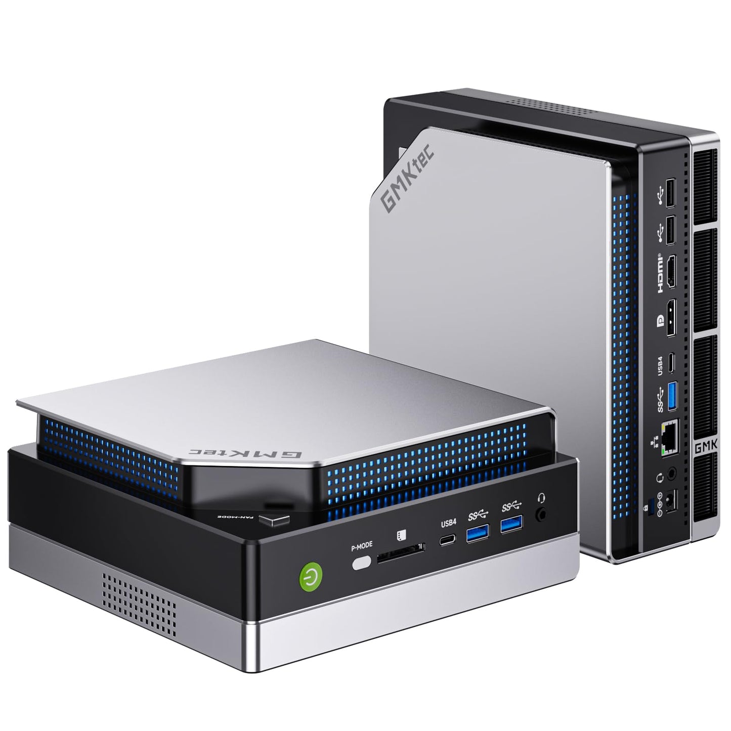 GMKtec AI Mini PC Ryzen Al Max+ 395 (up to 5.1GHz) Mini Gaming Computers, 128GB LPDDR5X 8000MHz (16GB*8) 2TB PCIe 4.0 SSD, Triple Screen 8K Display, WiFi 7 & USB4, SD Card Reader 4.0 EVO-X2