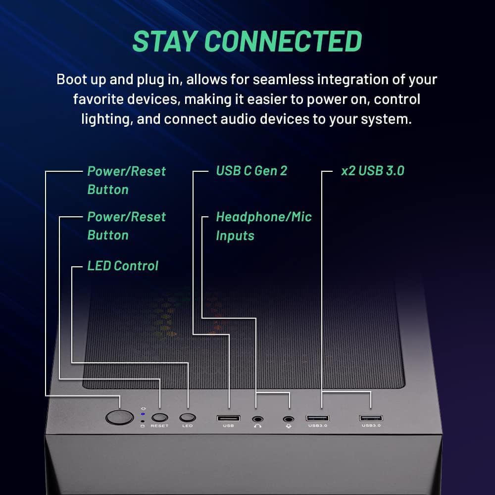 Skytech Gaming Nebula Gaming PC, AMD Ryzen 5 9600X 3.9GHz, NVIDIA RTX 5060, 1TB NVMe SSD, 16GB DDR5 RAM 6000, 650W Gold PSU, Wi-Fi, Win 11, Desktop