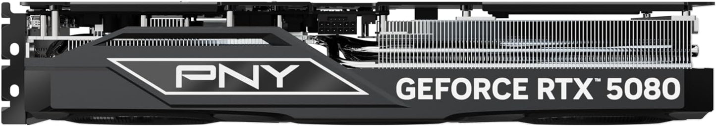 PNY NVIDIA GeForce RTX™ 5080 OC Triple Fan, Graphics Card (16GB GDDR7, 256-bit, Boost Speed: 2730 MHz, PCIe® 5.0, HDMI®/DP 2.1, 2.99-Slot, NVIDIA Blackwell Architecture, DLSS 4)