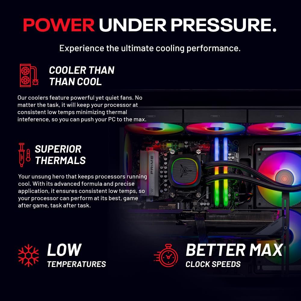 Skytech Gaming Azure 3 Plus Desktop PC, Intel Ultra 7 265K 3.9 GHz(5.4 GHz), NVIDIA RTX 5070 Ti 16GB, 2TB Gen4 NVMe SSD, 32GB DDR5 RAM 5200 RGB, 850W Gold ATX 3 PSU, 360mm ARGB AIO, Wi-Fi, Win 11