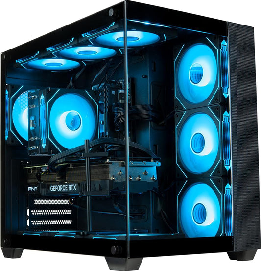 Panorama XL RTX 5090, AMD Ryzen 7 9800X3D, 96GB DDR5 5600 RAM, 4TB NVMe Gen4 SSD, HDMI, RJ45, Windows 11 Pro, 3 Year Warranty, RGB Keyboard+Mouse, Internal WiFi 6E, 3X DP, HDMI, Gaming Desktop PC