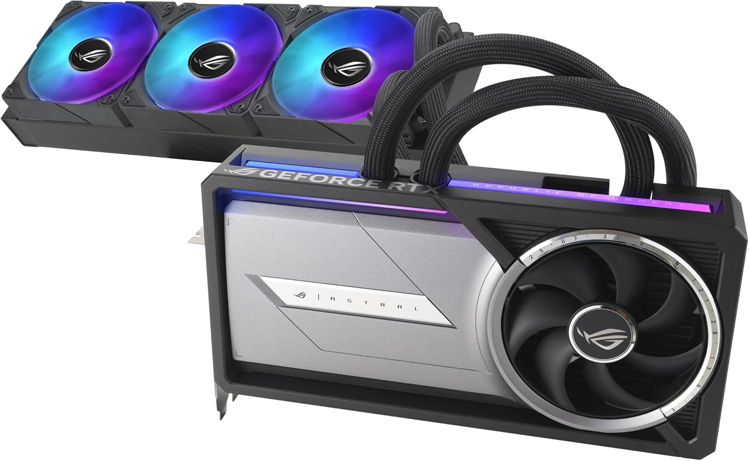ASUS ROG Astral LC GeForce RTX™ 5090 32GB GDDR7 OC Edition – Experience Fluid Force with a 360mm AIO Cooler for Optimal Performance That can Achieve The Highest GPU Boost Clock