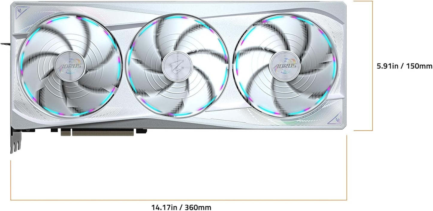 GIGABYTE AORUS GeForce RTX 5090 Master ICE 32G Graphics Card, WINDFORCE Cooling System, 32GB 512-bit GDDR7, GV-N5090AORUSM ICE-32GD Video Card