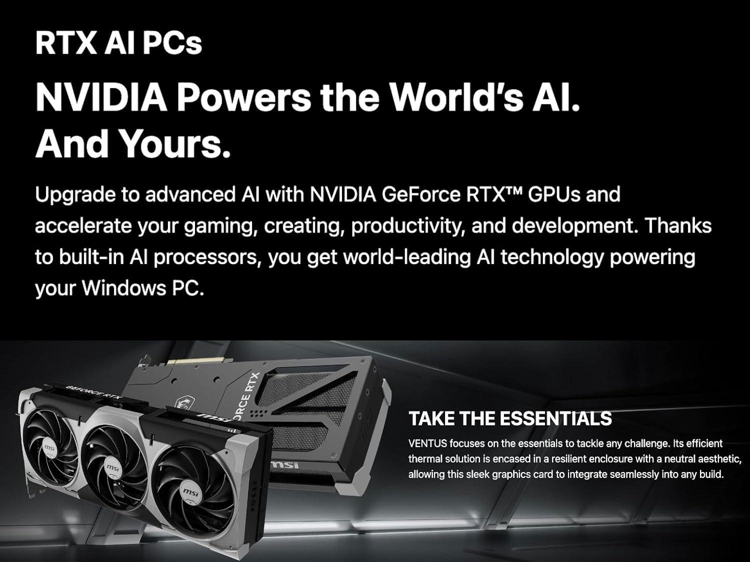 MSI Ventus 3X FeForce RTX 5090 OC Edition 32 GB GDDR7, PCI Express Gen 5, Core Clocks Extreme: 2452 MHz, CUDA CORES 21760 Units, Memory Speed 28 Gbps, Bundle with HDMI Cable