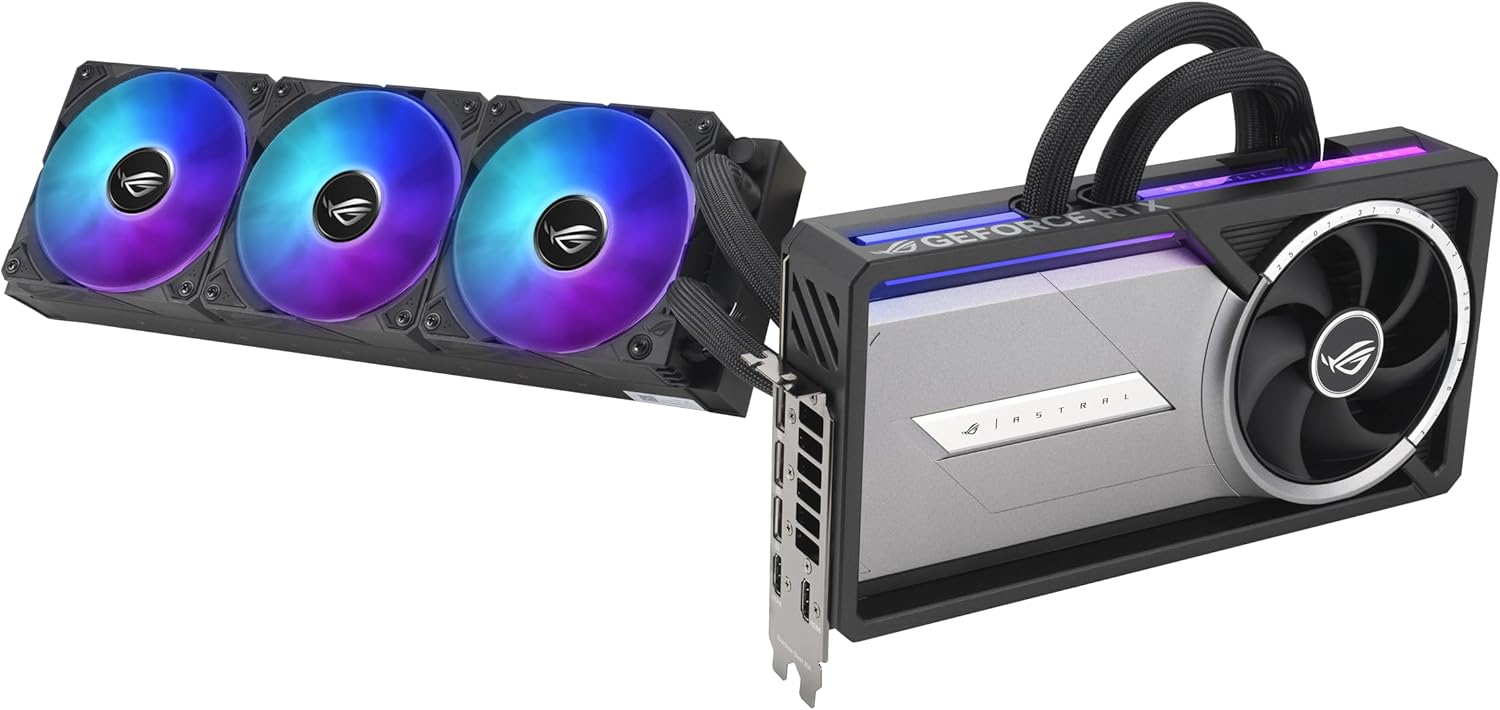 ASUS ROG Astral LC GeForce RTX™ 5090 32GB GDDR7 OC Edition – Experience Fluid Force with a 360mm AIO Cooler for Optimal Performance That can Achieve The Highest GPU Boost Clock