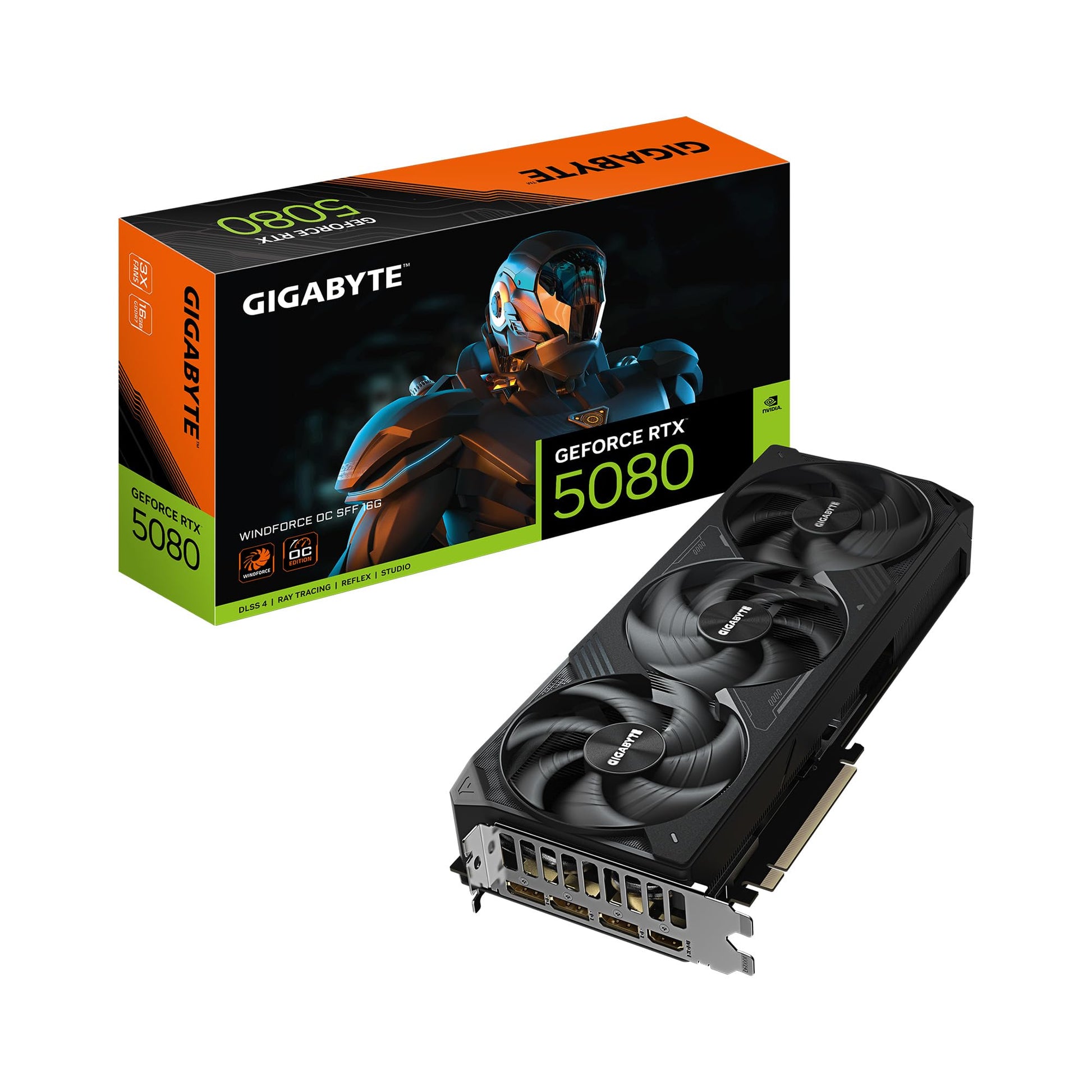GIGABYTE AORUS GeForce RTX 5080 Master 16G Graphics Card, WINDFORCE Cooling System, 16GB 256-bit GDDR7, GV-N5080AORUS M-16GD Video Card