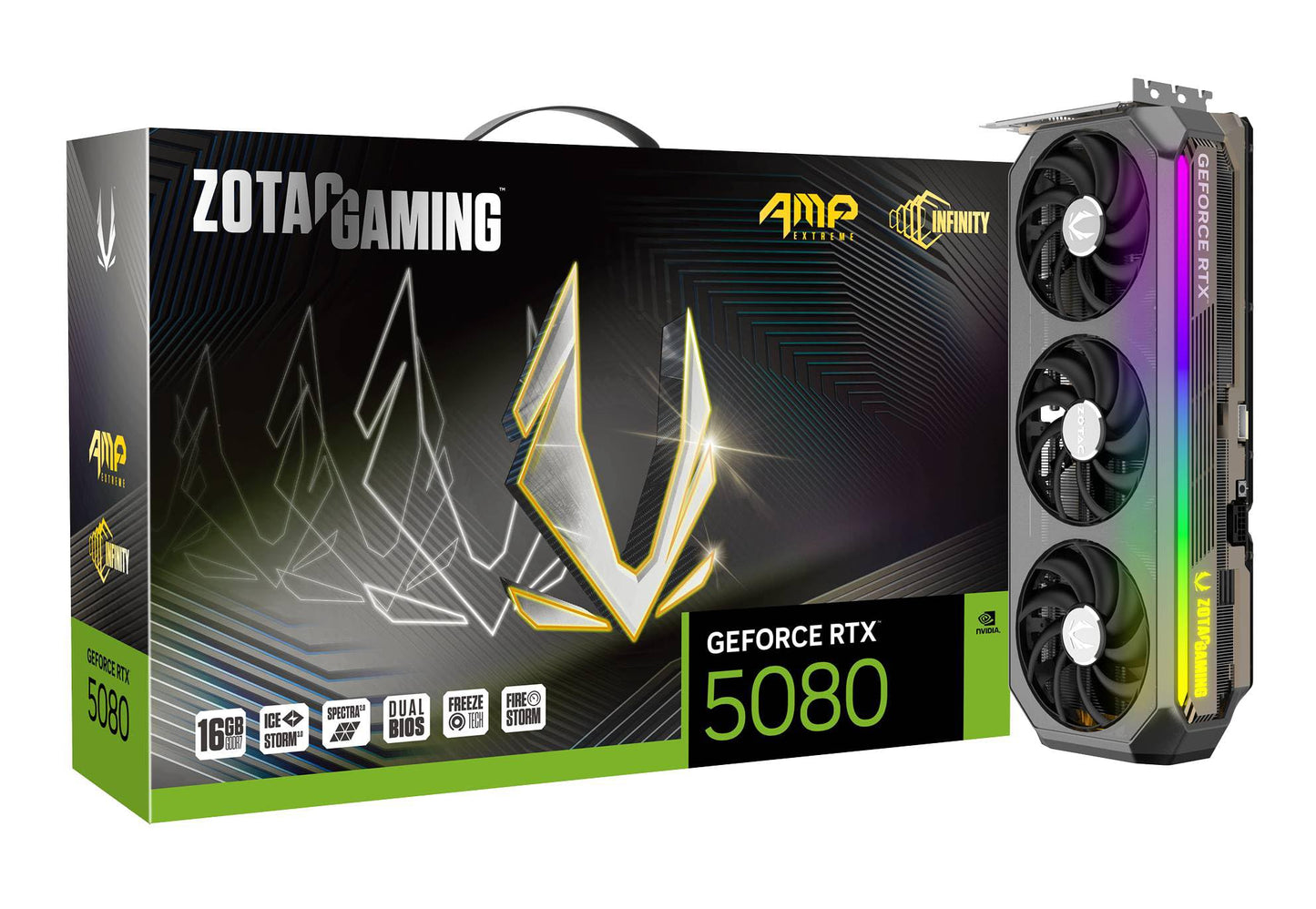 ZOTAC Gaming GeForce RTX 5080 Solid CORE OC DLSS 4 16GB GDDR7 256-bit 30 Gbps PCIE 5.0 Gaming Graphics Card, IceStorm 3.0 Advanced Cooling, Spectra RGB Lighting, ZT-B50800J2-10P