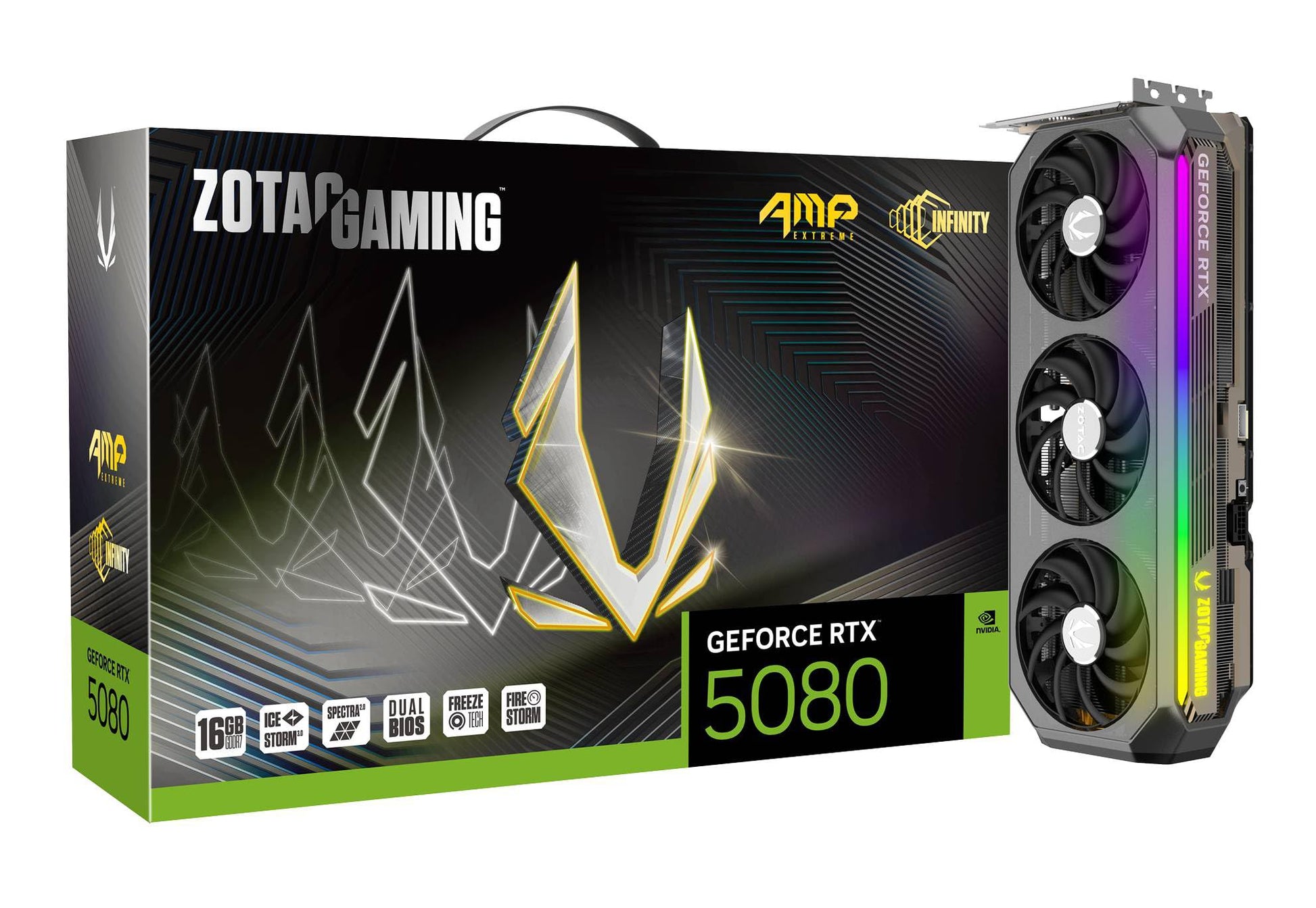 ZOTAC Gaming GeForce RTX 5080 Solid CORE OC DLSS 4 16GB GDDR7 256-bit 30 Gbps PCIE 5.0 Gaming Graphics Card, IceStorm 3.0 Advanced Cooling, Spectra RGB Lighting, ZT-B50800J2-10P