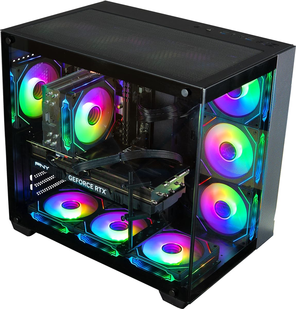 Panorama XL RTX 5090, AMD Ryzen 7 9800X3D, 96GB DDR5 5600 RAM, 4TB NVMe Gen4 SSD, HDMI, RJ45, Windows 11 Pro, 3 Year Warranty, RGB Keyboard+Mouse, Internal WiFi 6E, 3X DP, HDMI, Gaming Desktop PC