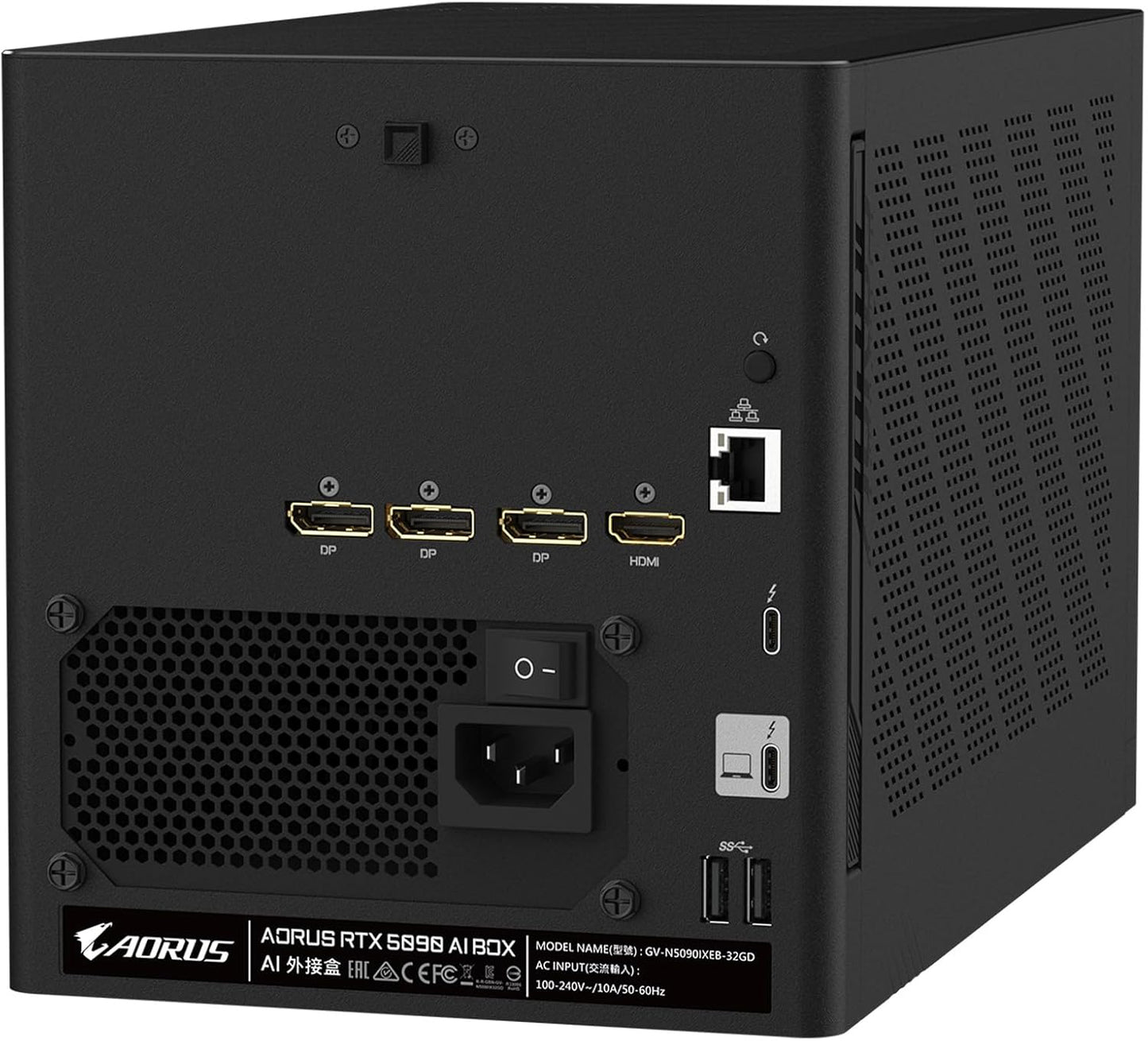 GIGABYTE AORUS RTX 5090 AI Box Graphics Card, WATERFORCE All-in-one Cooling System, Thunderbolt 5, USB-4, GV-N5090IXEB-32GD Video Card