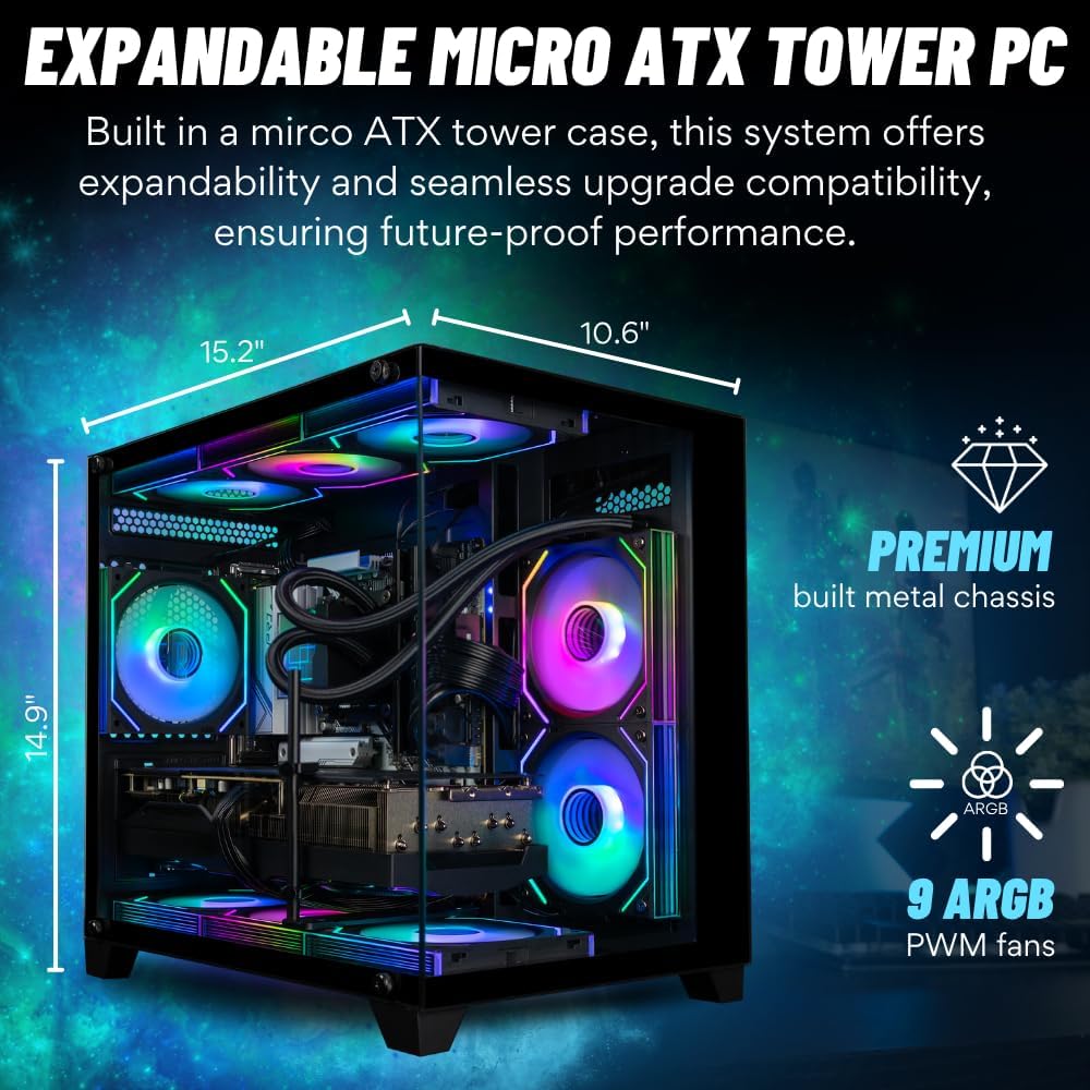 Panorama Gaming PC Desktop (NVD GeForce RTX 5090, Intel 24-Core i9-14900KF Processor, 96GB DDR5 RAM, 4TB Gen4 NVMe SSD, WiFi 6E, HDMI, Windows 11 Pro) Best 2025 Prebuilt Tower RGB Gamer Computer
