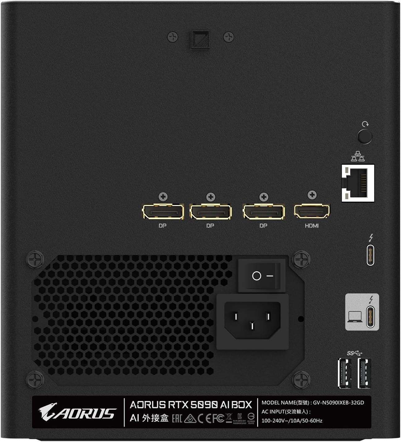 GIGABYTE AORUS RTX 5090 AI Box Graphics Card, WATERFORCE All-in-one Cooling System, Thunderbolt 5, USB-4, GV-N5090IXEB-32GD Video Card