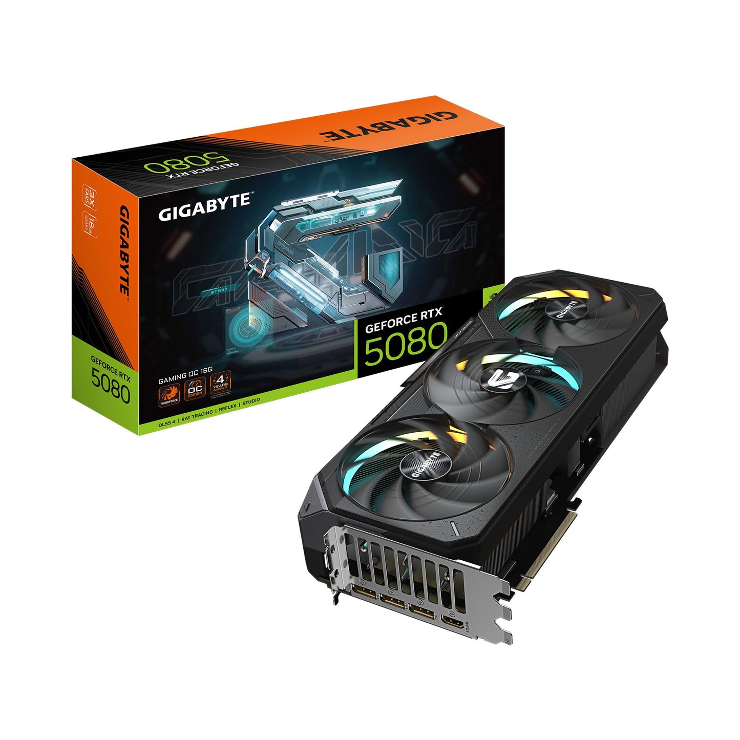 GIGABYTE AORUS GeForce RTX 5080 Master 16G Graphics Card, WINDFORCE Cooling System, 16GB 256-bit GDDR7, GV-N5080AORUS M-16GD Video Card
