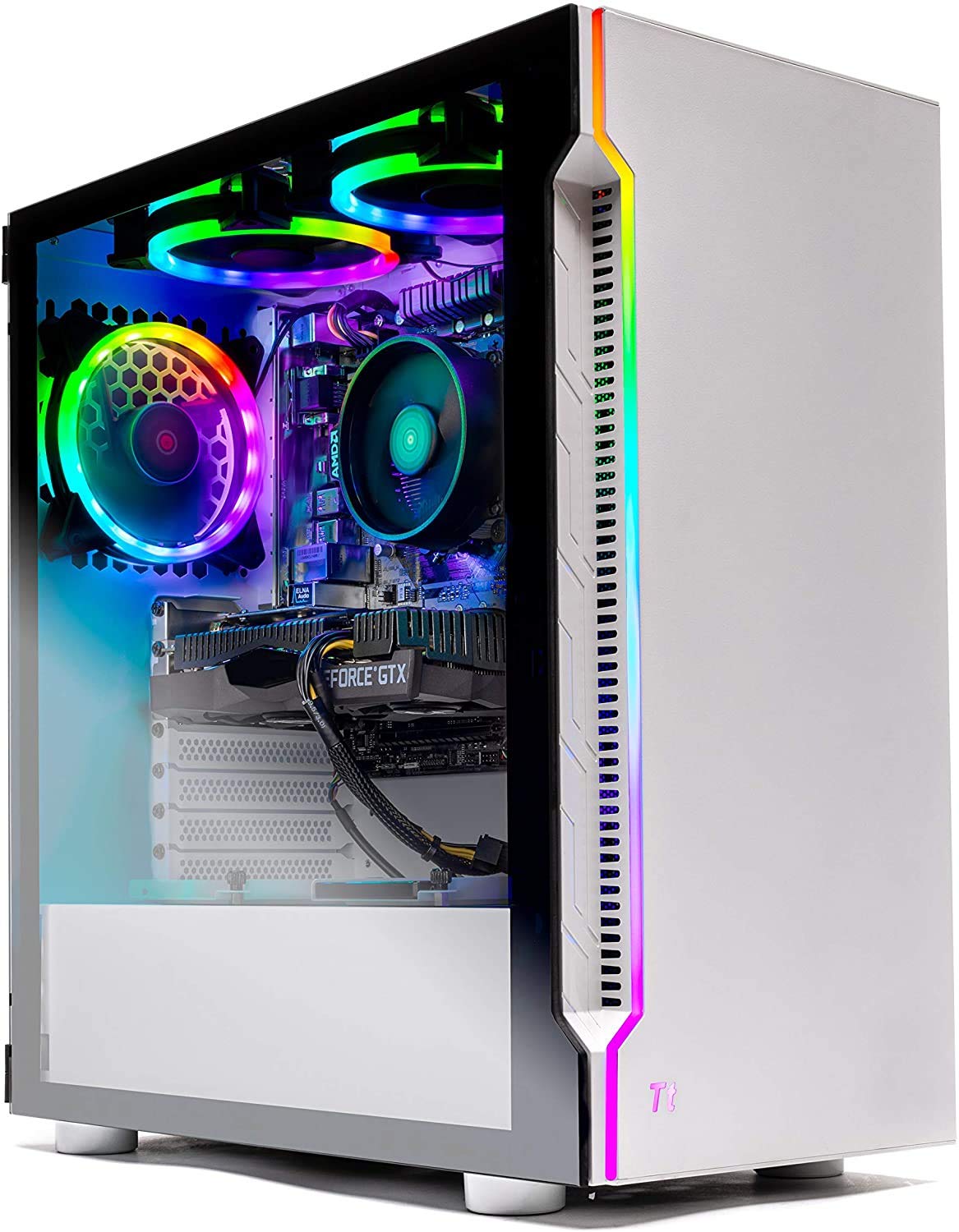 Skytech Gaming Azure 3 Plus Desktop PC, Intel Ultra 7 265K 3.9 GHz(5.4 GHz), NVIDIA RTX 5070 Ti 16GB, 2TB Gen4 NVMe SSD, 32GB DDR5 RAM 5200 RGB, 850W Gold ATX 3 PSU, 360mm ARGB AIO, Wi-Fi, Win 11