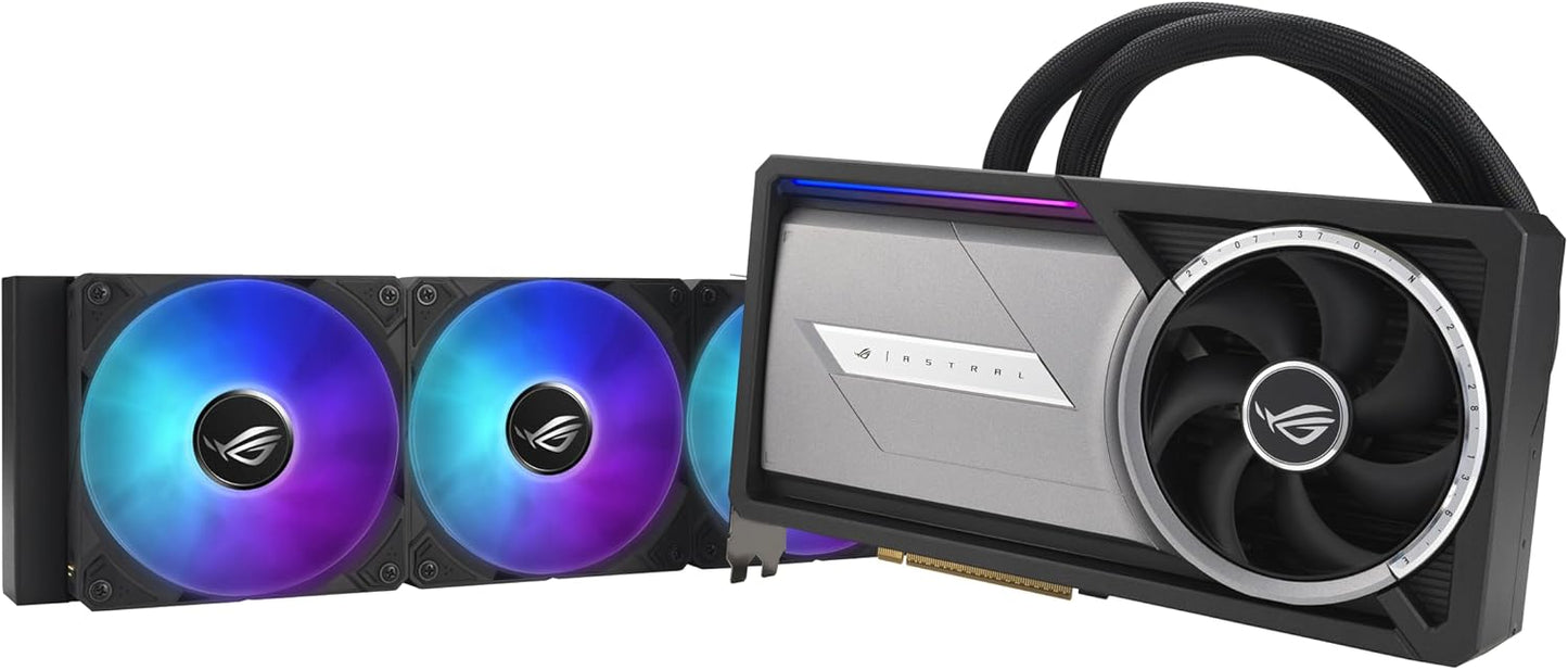 ASUS ROG Astral LC GeForce RTX™ 5090 32GB GDDR7 OC Edition – Experience Fluid Force with a 360mm AIO Cooler for Optimal Performance That can Achieve The Highest GPU Boost Clock