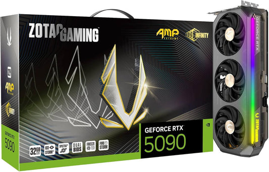 ZOTAC Gaming GeForce RTX 5090 AMP Extreme Infinity DLSS 4 32GB GDDR7 512-bit 28 Gbps PCIE 5.0 Gaming Graphics Card, IceStorm 3.0 Advanced Cooling, Spectra 2.0 ARGB Lighting, ZT-B50900B-10P