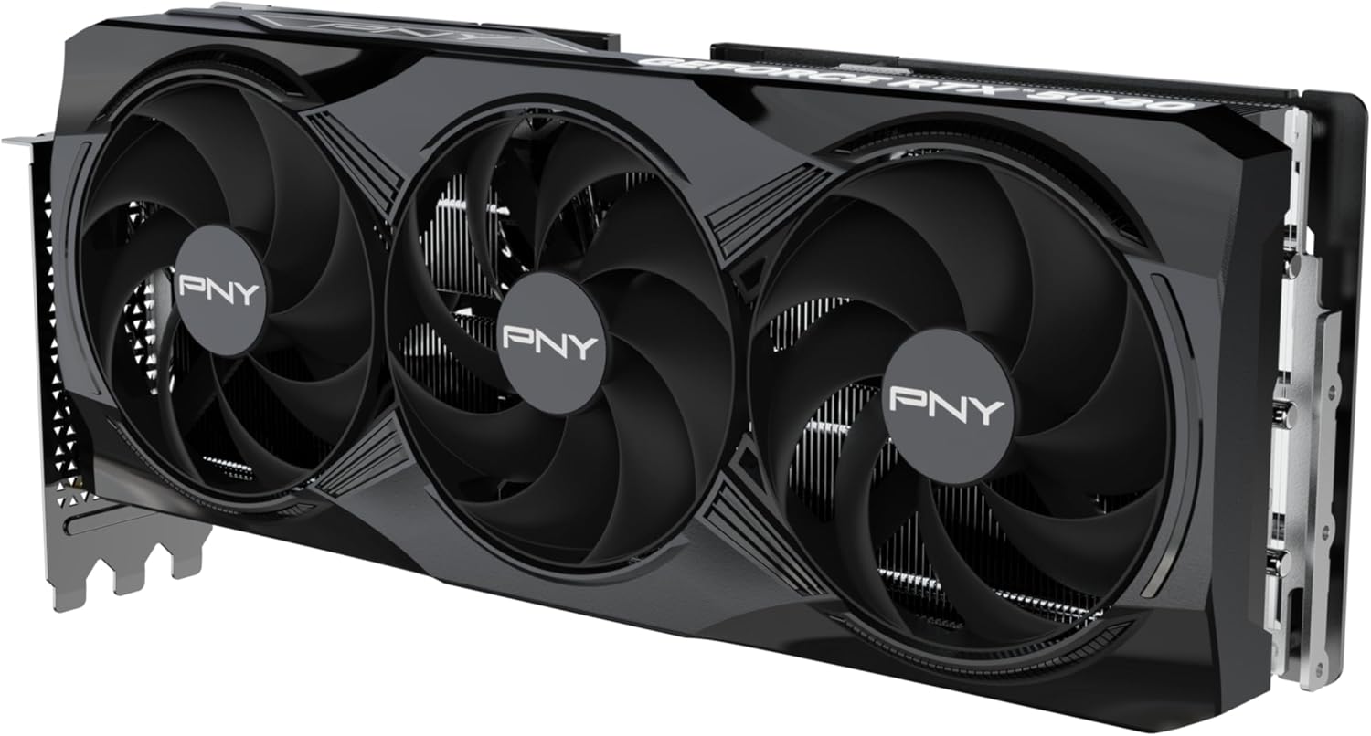 PNY NVIDIA GeForce RTX™ 5080 OC Triple Fan, Graphics Card (16GB GDDR7, 256-bit, Boost Speed: 2730 MHz, PCIe® 5.0, HDMI®/DP 2.1, 2.99-Slot, NVIDIA Blackwell Architecture, DLSS 4)