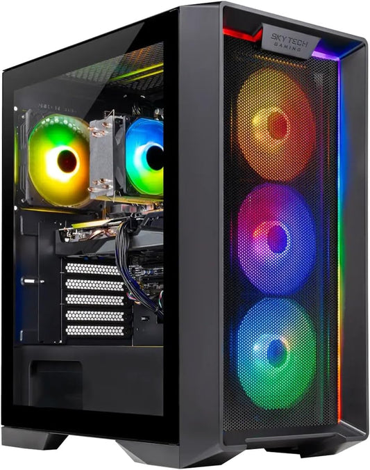 Skytech Gaming Nebula Gaming PC, AMD Ryzen 5 9600X 3.9GHz, NVIDIA RTX 5060, 1TB NVMe SSD, 16GB DDR5 RAM 6000, 650W Gold PSU, Wi-Fi, Win 11, Desktop