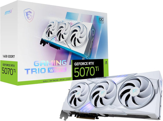 GeForce RTX 5070 Ti 16G Gaming Trio OC White - 16GB GDDR7 (28Gbps/256-bit), PCIe 5, Boost: 2572 MHz, HDMI 2.1b, DisplayPort 2.1b