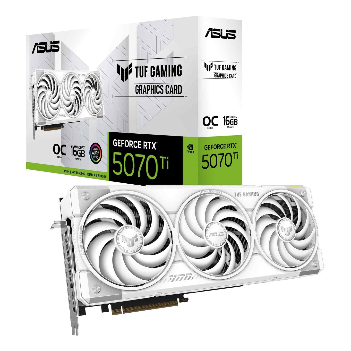 ASUS ROG Strix GeForce RTX 5070 Ti OC Edition 16GB GDDR7 Graphics Card (PCIe 5.0, HDMI/DP 2.1, 3.2-slot, Axial-tech fans, MaxContact design with vapor chamber, phase-change GPU thermal pad, aura sync)