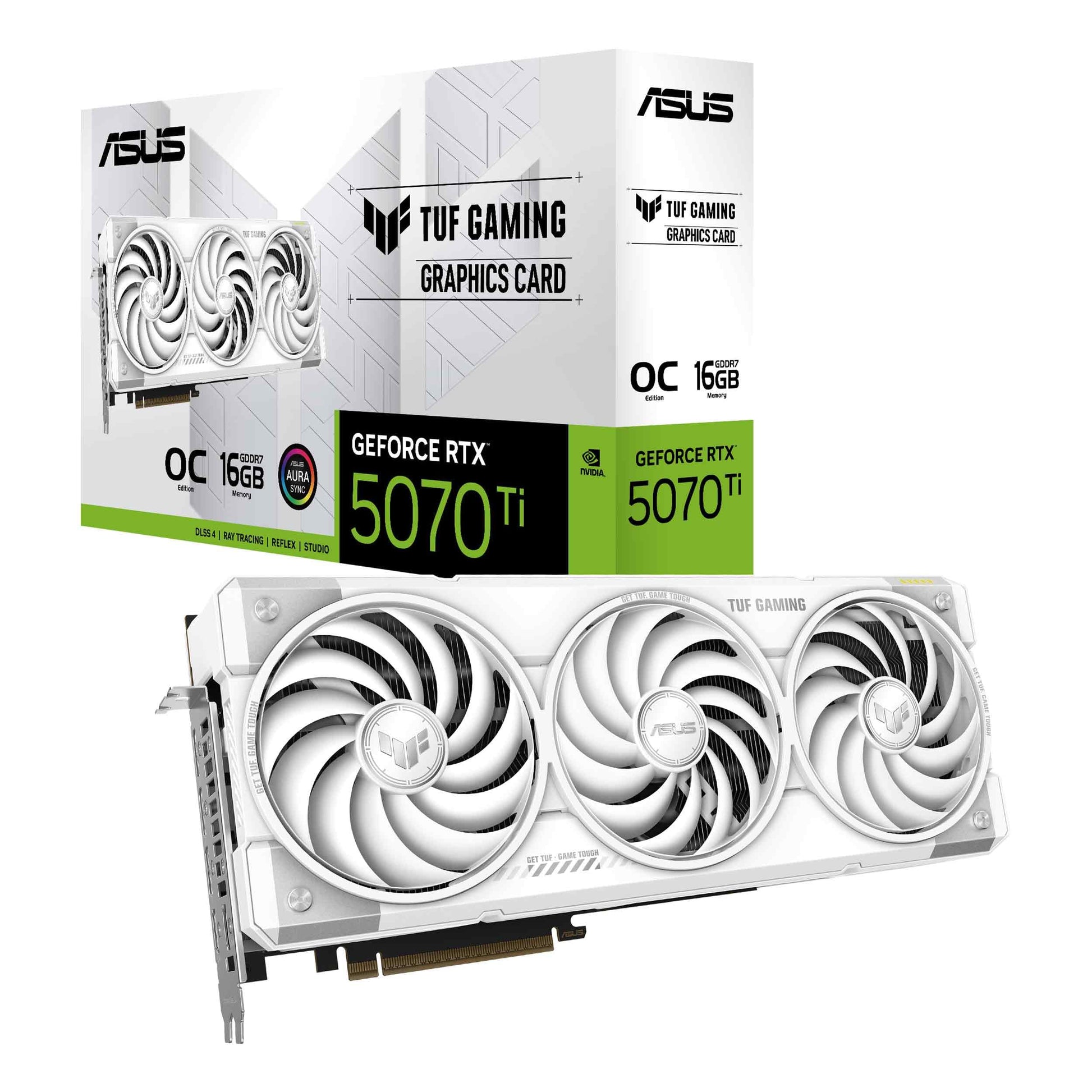 ASUS ROG Strix GeForce RTX 5070 Ti OC Edition 16GB GDDR7 Graphics Card (PCIe 5.0, HDMI/DP 2.1, 3.2-slot, Axial-tech fans, MaxContact design with vapor chamber, phase-change GPU thermal pad, aura sync)