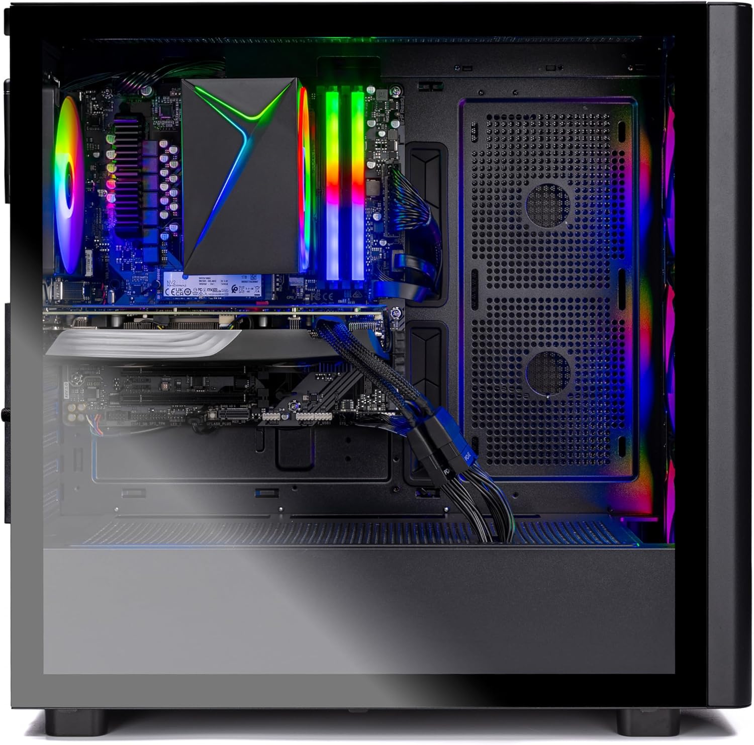 Skytech Gaming Chronos 3 Desktop PC, Ryzen 7 7700 3.8 GHz (5.3GHz), AMD RX 9070XT 16GB, 2TB Gen4 NVMe SSD, 32GB DDR5 RAM 6000 RGB, 850W Gold ATX 3 PSU, Wi-Fi, Win 11
