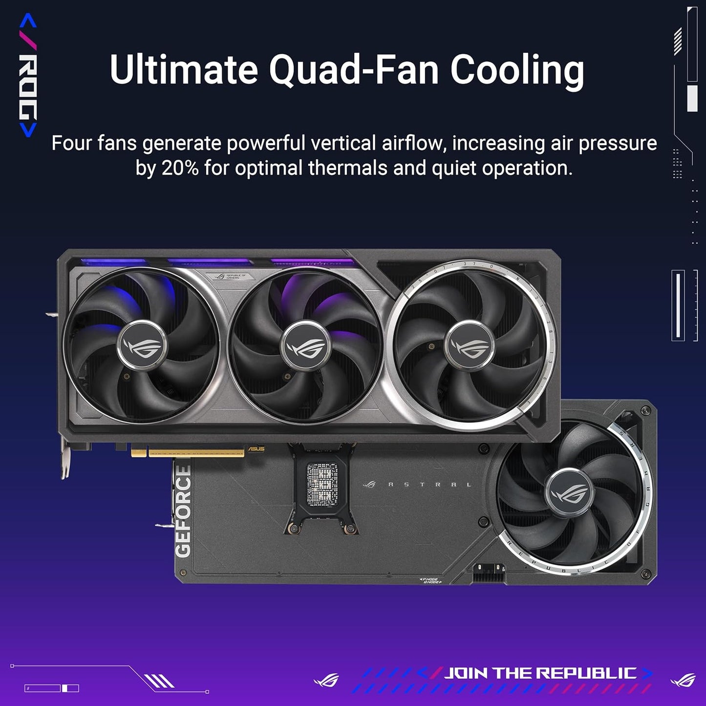 ASUS ROG Astral GeForce RTX™ 5080 OC Edition Gaming Graphics Card (PCIe® 5.0, 16GB GDDR7, HDMI®/DP 2.1, 3.8-Slot, 4-Fan Design, Axial-tech Fans, Patented Vapor Chamber, Phase-Change GPU Thermal pad)