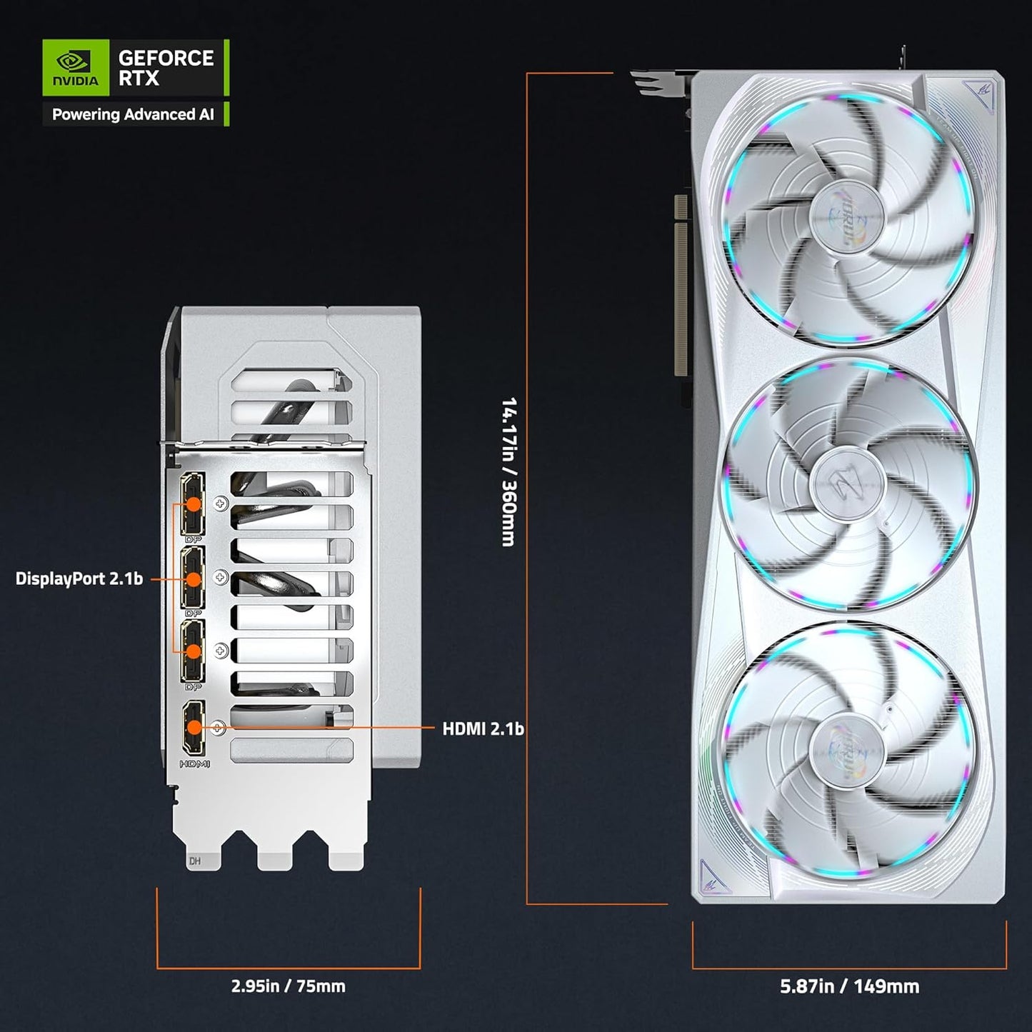 GIGABYTE AORUS GeForce RTX 5080 Master 16G Graphics Card, WINDFORCE Cooling System, 16GB 256-bit GDDR7, GV-N5080AORUS M-16GD Video Card