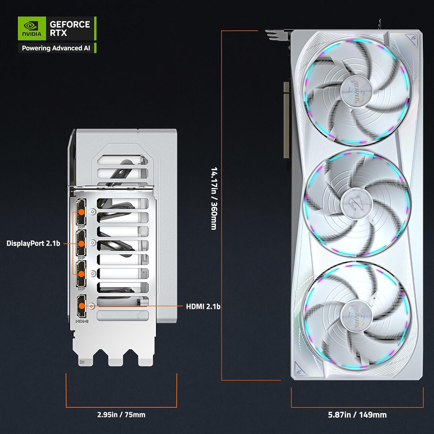 GIGABYTE AORUS GeForce RTX 5080 Master 16G Graphics Card, WINDFORCE Cooling System, 16GB 256-bit GDDR7, GV-N5080AORUS M-16GD Video Card
