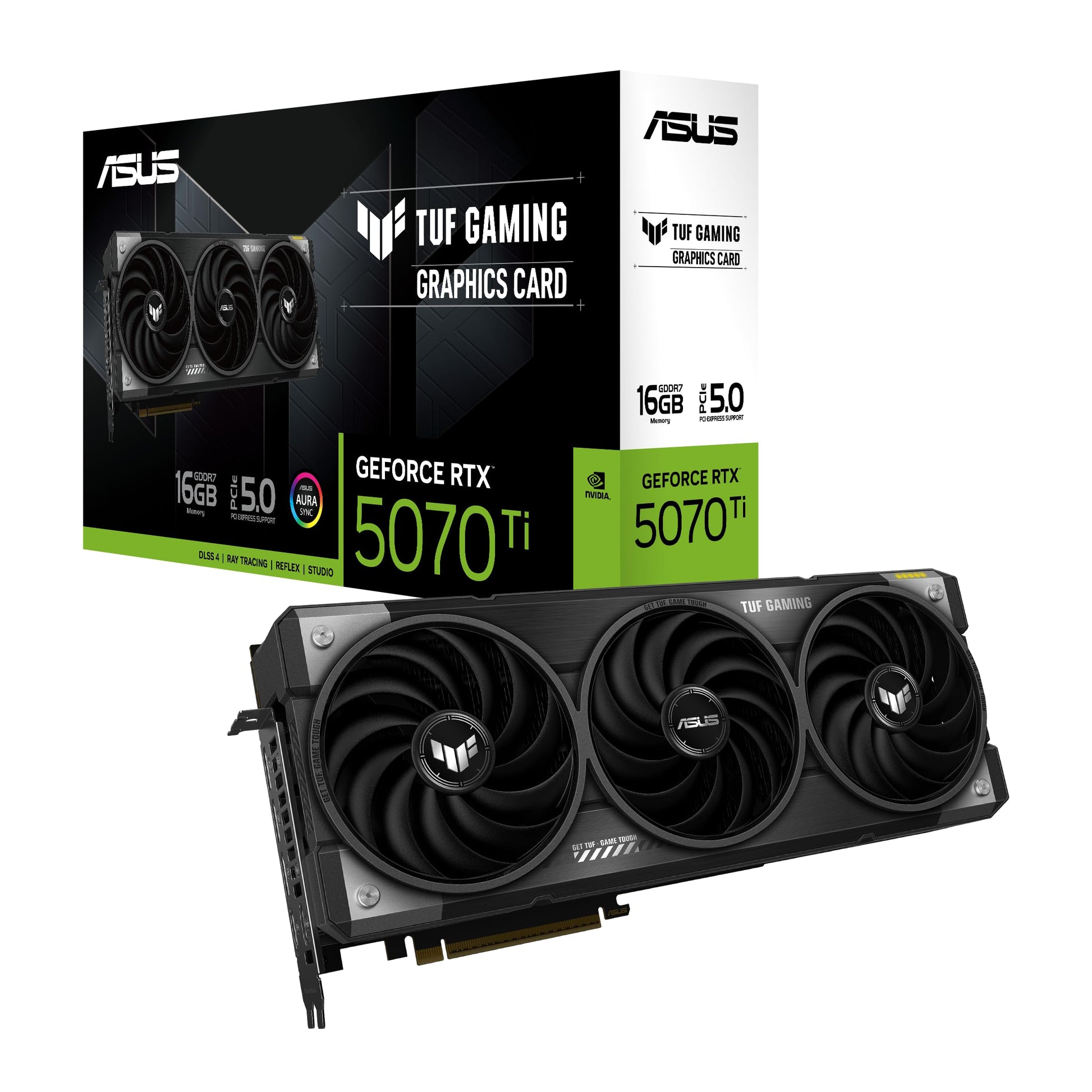 ASUS ROG Strix GeForce RTX 5070 Ti OC Edition 16GB GDDR7 Graphics Card (PCIe 5.0, HDMI/DP 2.1, 3.2-slot, Axial-tech fans, MaxContact design with vapor chamber, phase-change GPU thermal pad, aura sync)