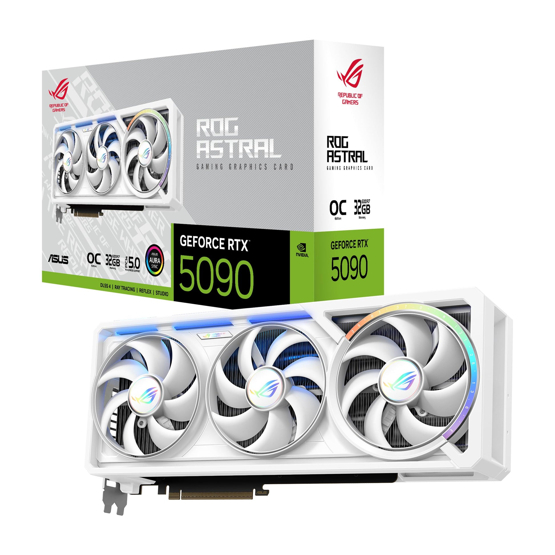 ASUS ROG Astral GeForce RTX™ 5090 OC Edition Gaming Graphics Card (PCIe® 5.0, 32GB GDDR7, HDMI®/DP 2.1, 3.8-Slot, 4-Fan Design, Axial-tech Fans, Patented Vapor Chamber, Phase-Change GPU Thermal pad)