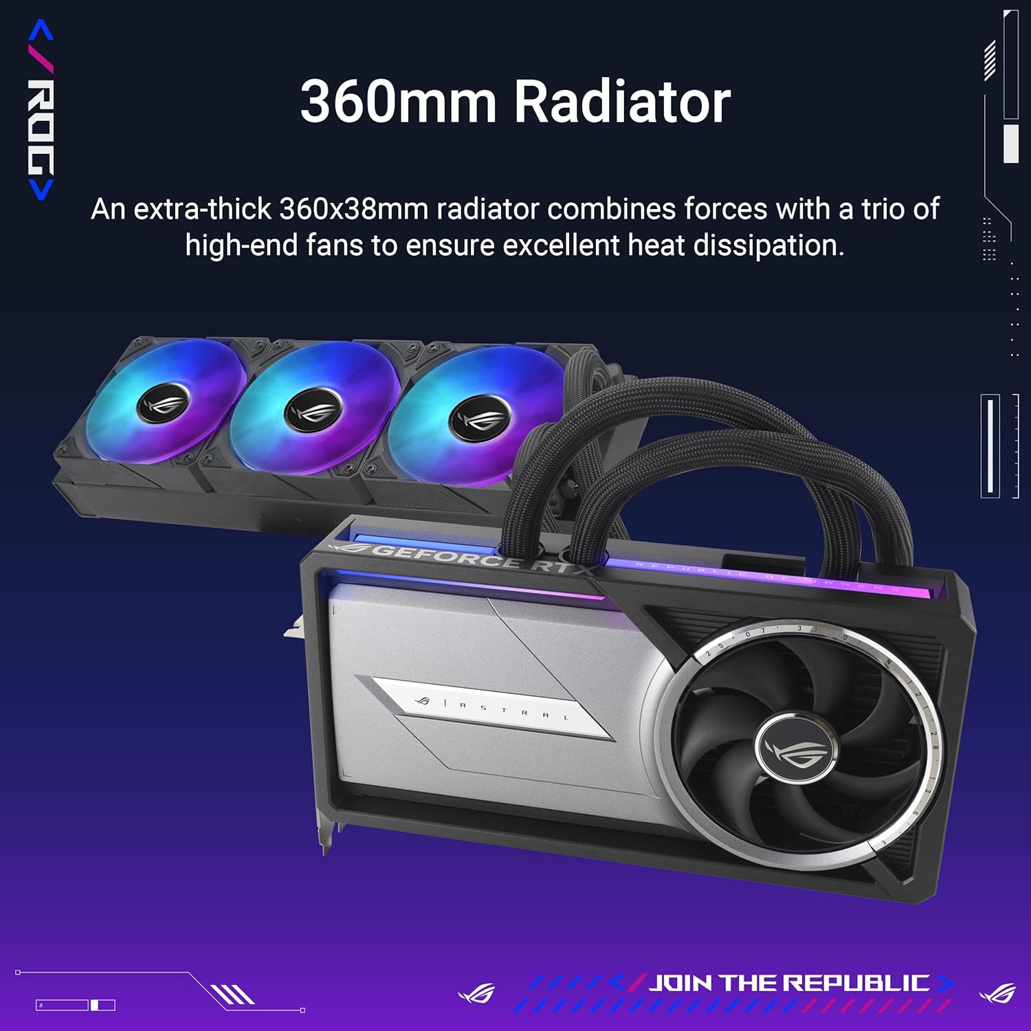 ASUS ROG Astral LC GeForce RTX™ 5090 32GB GDDR7 OC Edition – Experience Fluid Force with a 360mm AIO Cooler for Optimal Performance That can Achieve The Highest GPU Boost Clock