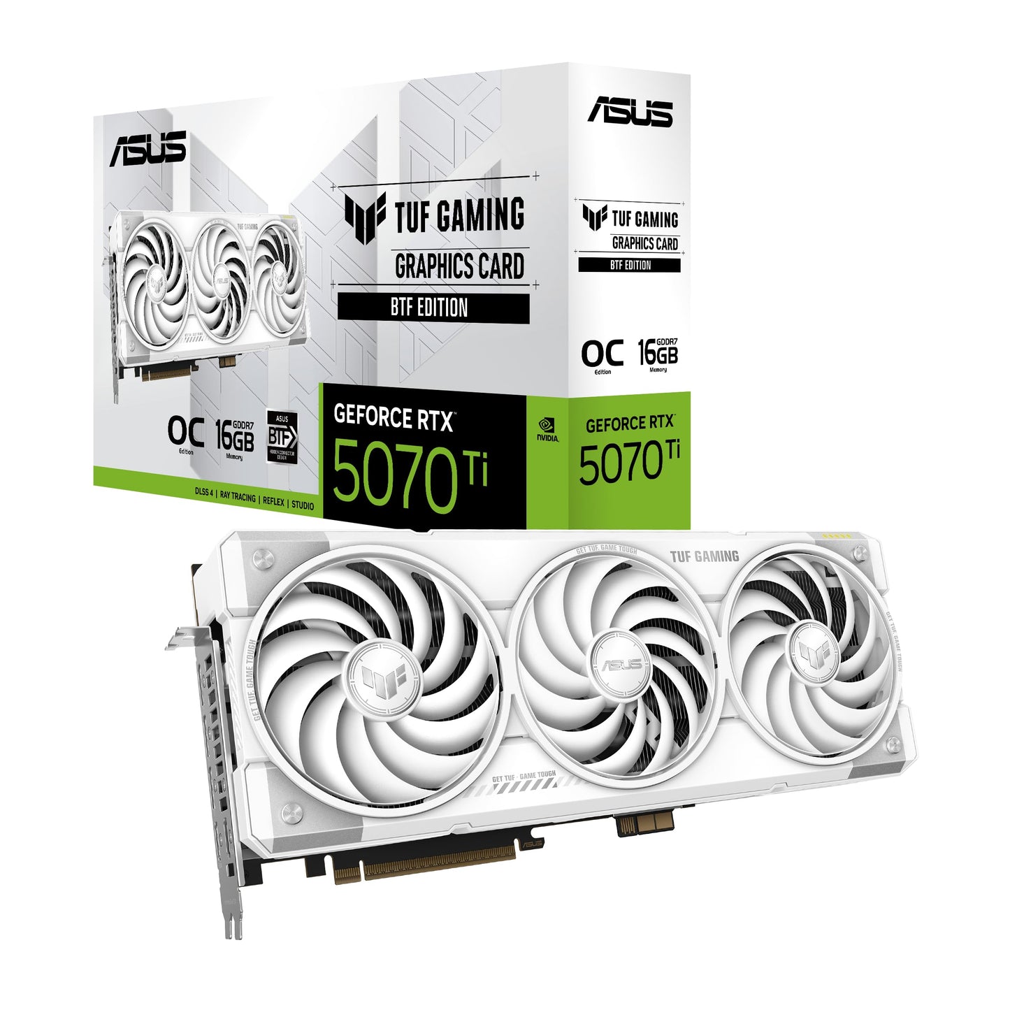ASUS ROG Strix GeForce RTX 5070 Ti OC Edition 16GB GDDR7 Graphics Card (PCIe 5.0, HDMI/DP 2.1, 3.2-slot, Axial-tech fans, MaxContact design with vapor chamber, phase-change GPU thermal pad, aura sync)
