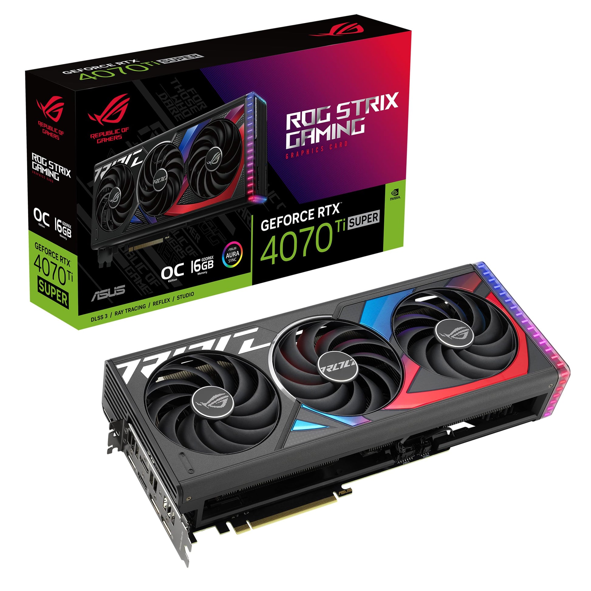 ASUS ROG Strix GeForce RTX 5070 Ti OC Edition 16GB GDDR7 Graphics Card (PCIe 5.0, HDMI/DP 2.1, 3.2-slot, Axial-tech fans, MaxContact design with vapor chamber, phase-change GPU thermal pad, aura sync)
