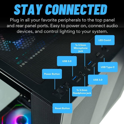 Panorama XL RTX 5090, AMD Ryzen 7 9800X3D, 96GB DDR5 5600 RAM, 4TB NVMe Gen4 SSD, HDMI, RJ45, Windows 11 Pro, 3 Year Warranty, RGB Keyboard+Mouse, Internal WiFi 6E, 3X DP, HDMI, Gaming Desktop PC