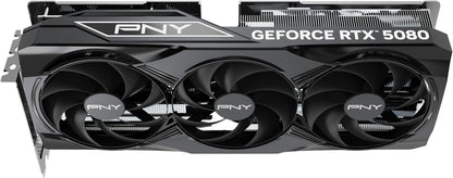 PNY NVIDIA GeForce RTX™ 5080 OC Triple Fan, Graphics Card (16GB GDDR7, 256-bit, Boost Speed: 2730 MHz, PCIe® 5.0, HDMI®/DP 2.1, 2.99-Slot, NVIDIA Blackwell Architecture, DLSS 4)
