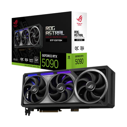ASUS ROG Astral GeForce RTX™ 5090 OC Edition Gaming Graphics Card (PCIe® 5.0, 32GB GDDR7, HDMI®/DP 2.1, 3.8-Slot, 4-Fan Design, Axial-tech Fans, Patented Vapor Chamber, Phase-Change GPU Thermal pad)