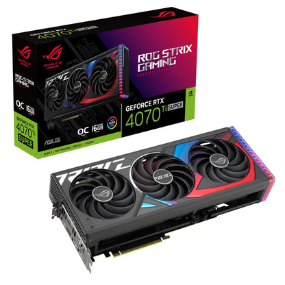 ASUS ROG Strix GeForce RTX 5070 Ti OC Edition 16GB GDDR7 Graphics Card (PCIe 5.0, HDMI/DP 2.1, 3.2-slot, Axial-tech fans, MaxContact design with vapor chamber, phase-change GPU thermal pad, aura sync)