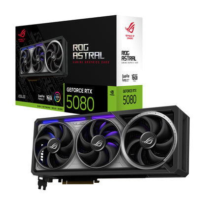 ASUS ROG Astral GeForce RTX™ 5080 16GB GDDR7 White OC Edition - Quad-Fan Graphics Card Delivering unprecedented Airflow and air Pressure for Optimal Performance